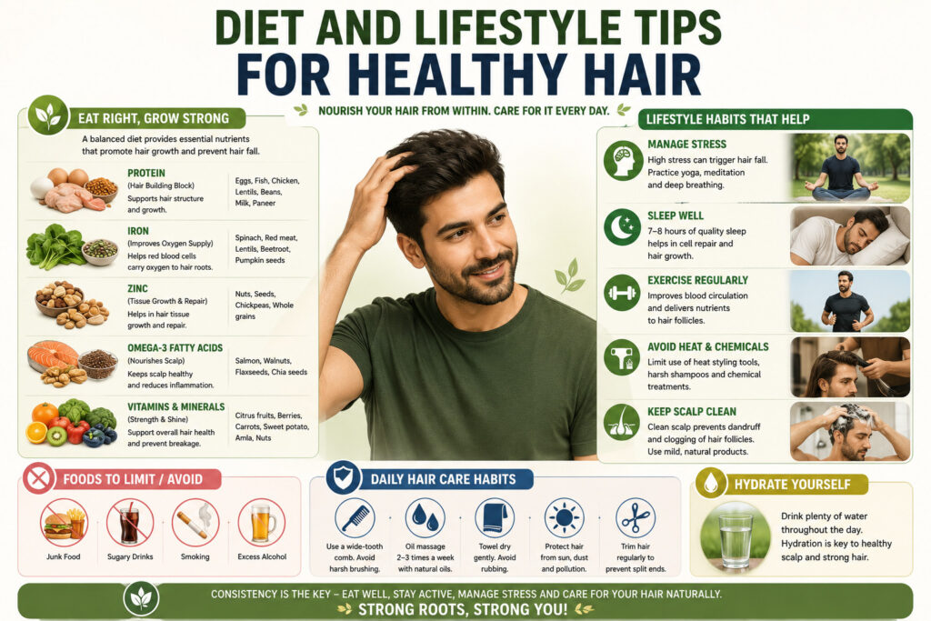 Diet and Lifestyle Tips for Healthy Hair 